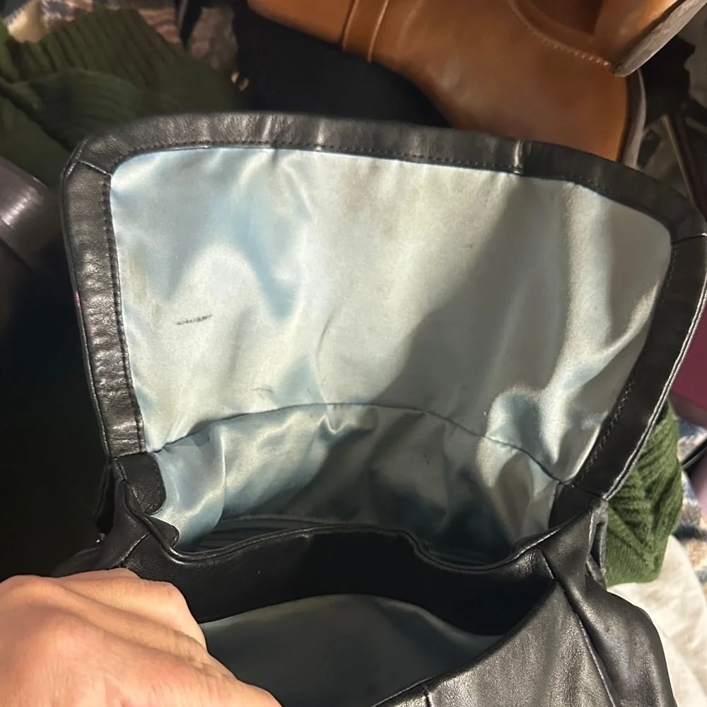 Coach Black Leather Flap Shoulder Bag - Picture 5 of 7